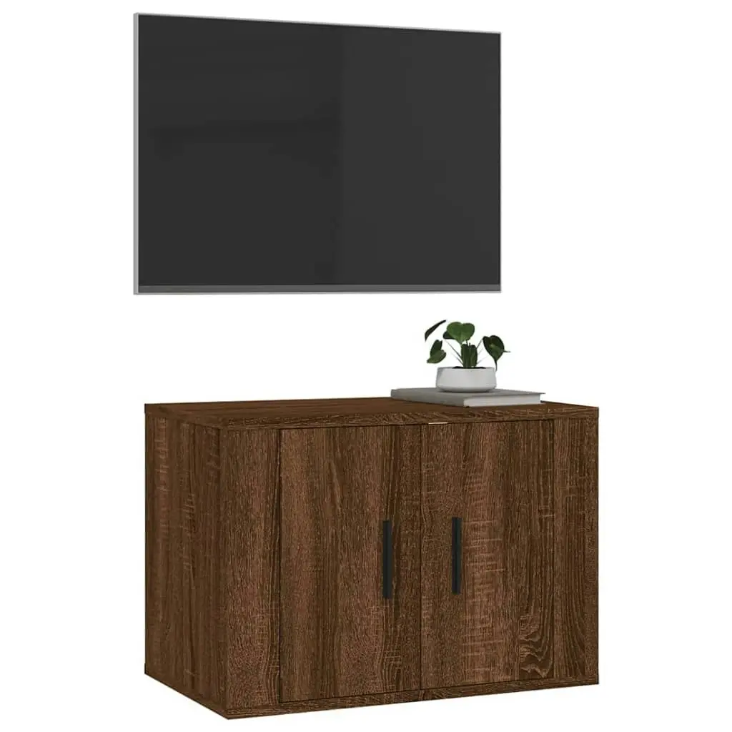 Wall Mounted TV Cabinet Brown Oak 57x34.5x40 cm 816623