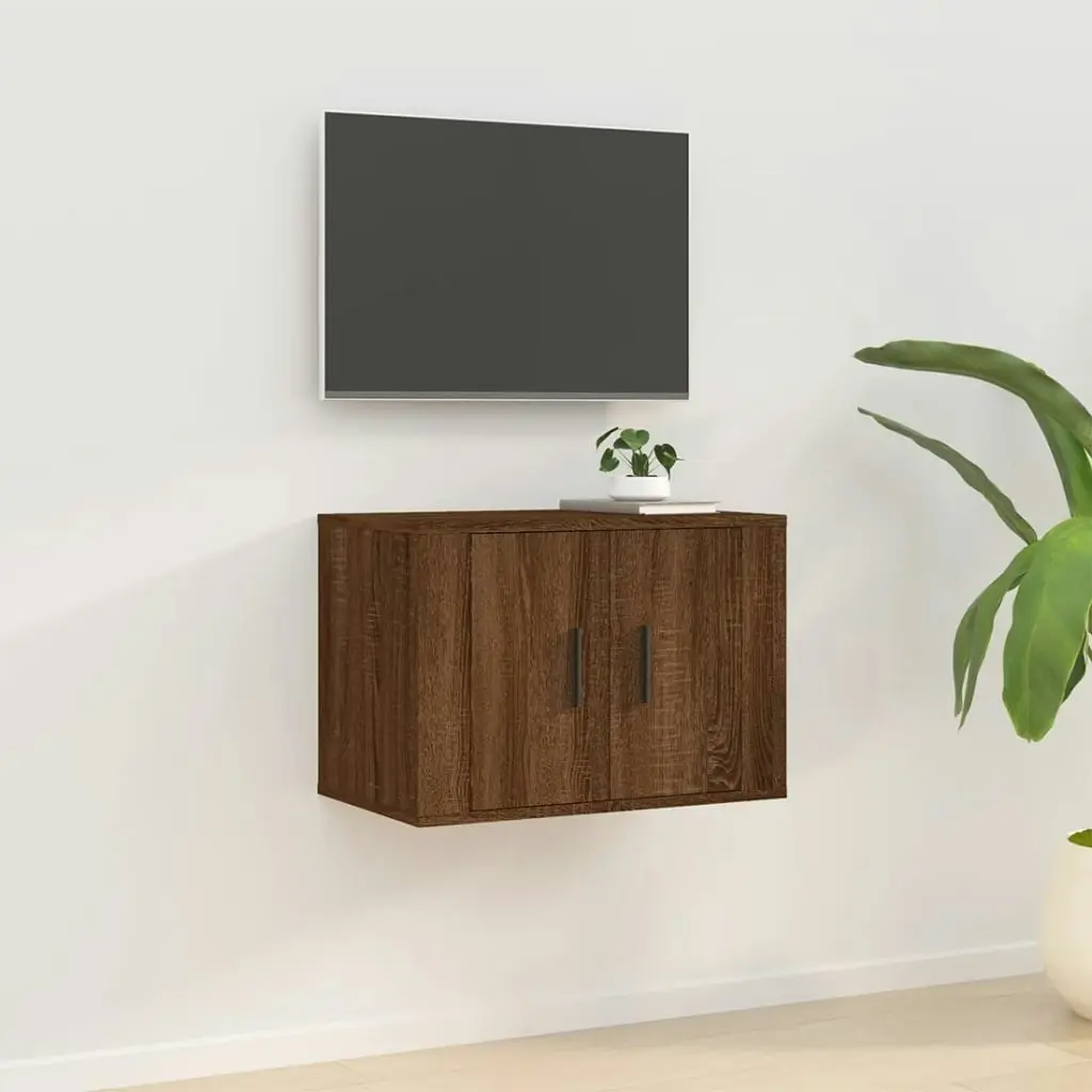 Wall Mounted TV Cabinet Brown Oak 57x34.5x40 cm 816623