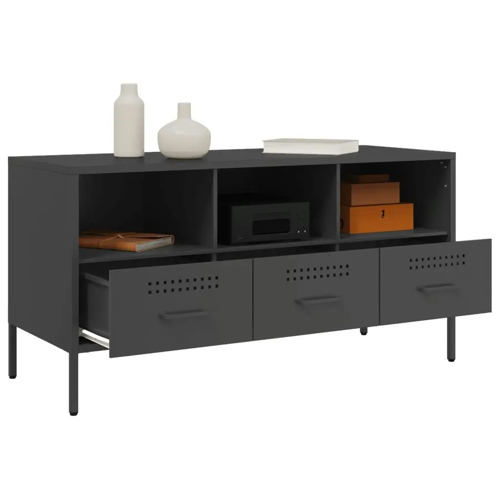 TV Cabinet Black 100.5x39x50.5 cm Cold-rolled Steel 843036