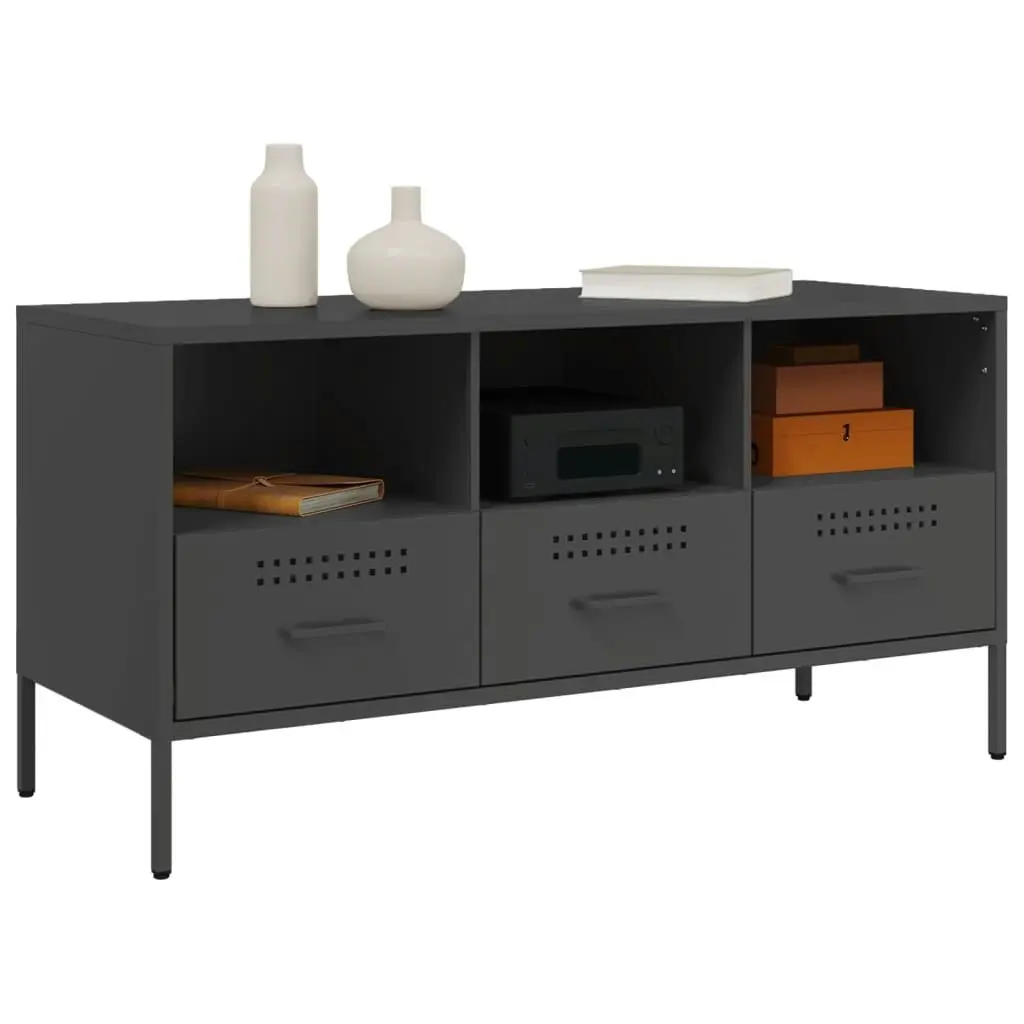 TV Cabinet Black 100.5x39x50.5 cm Cold-rolled Steel 843036