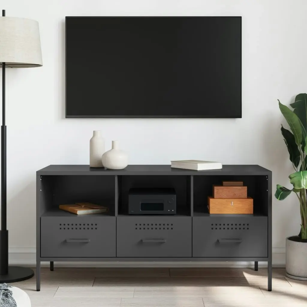 TV Cabinet Black 100.5x39x50.5 cm Cold-rolled Steel 843036