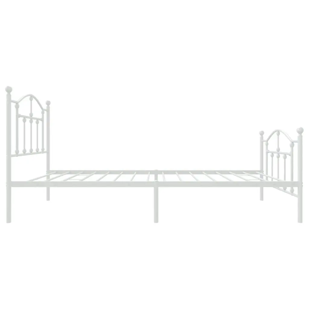 Metal Bed Frame with Headboard and Footboard White 92x187 cm Single Size 353498