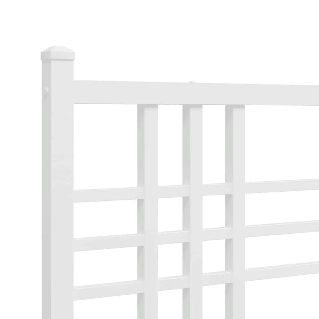 Metal Bed Frame with Headboard White 90x190 cm 376365