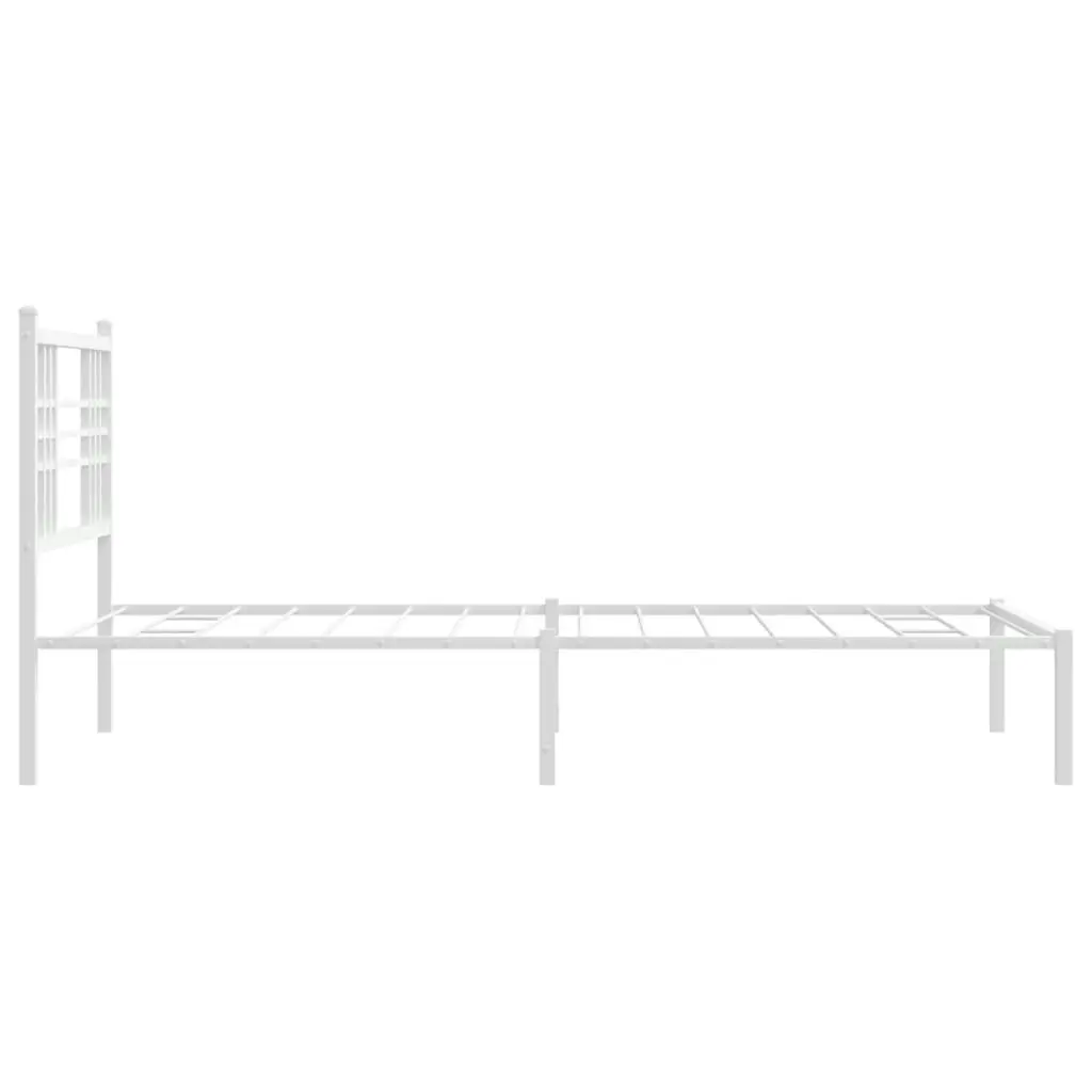 Metal Bed Frame with Headboard White 90x190 cm 376365