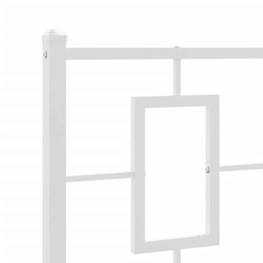 Metal Bed Frame with Headboard White 90x190 cm 374282