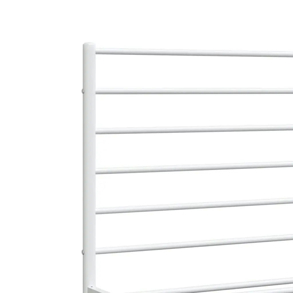 Metal Bed Frame without Mattress with Footboard White 183x203 cm King 352390