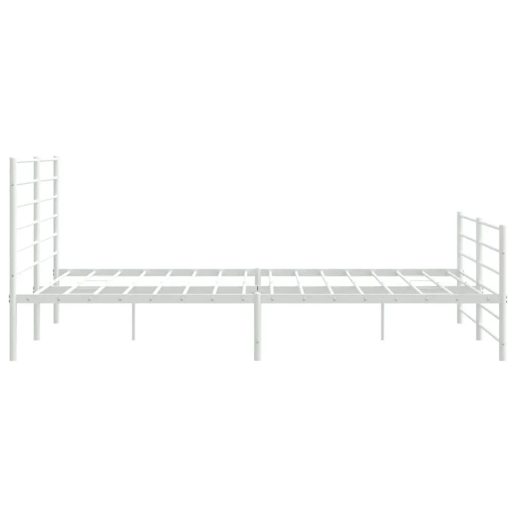 Metal Bed Frame without Mattress with Footboard White 183x203 cm King 352390