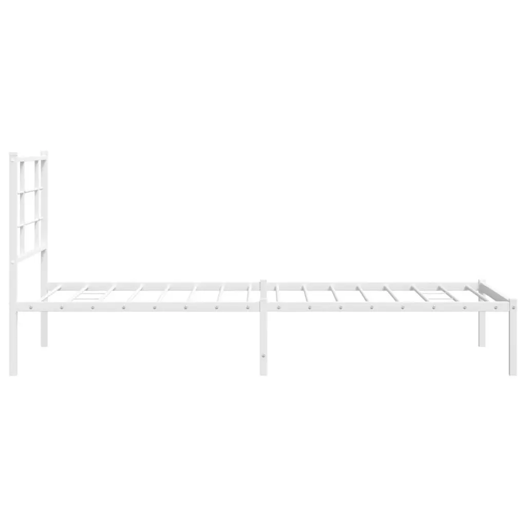 Metal Bed Frame with Headboard White 90x190 cm 355602