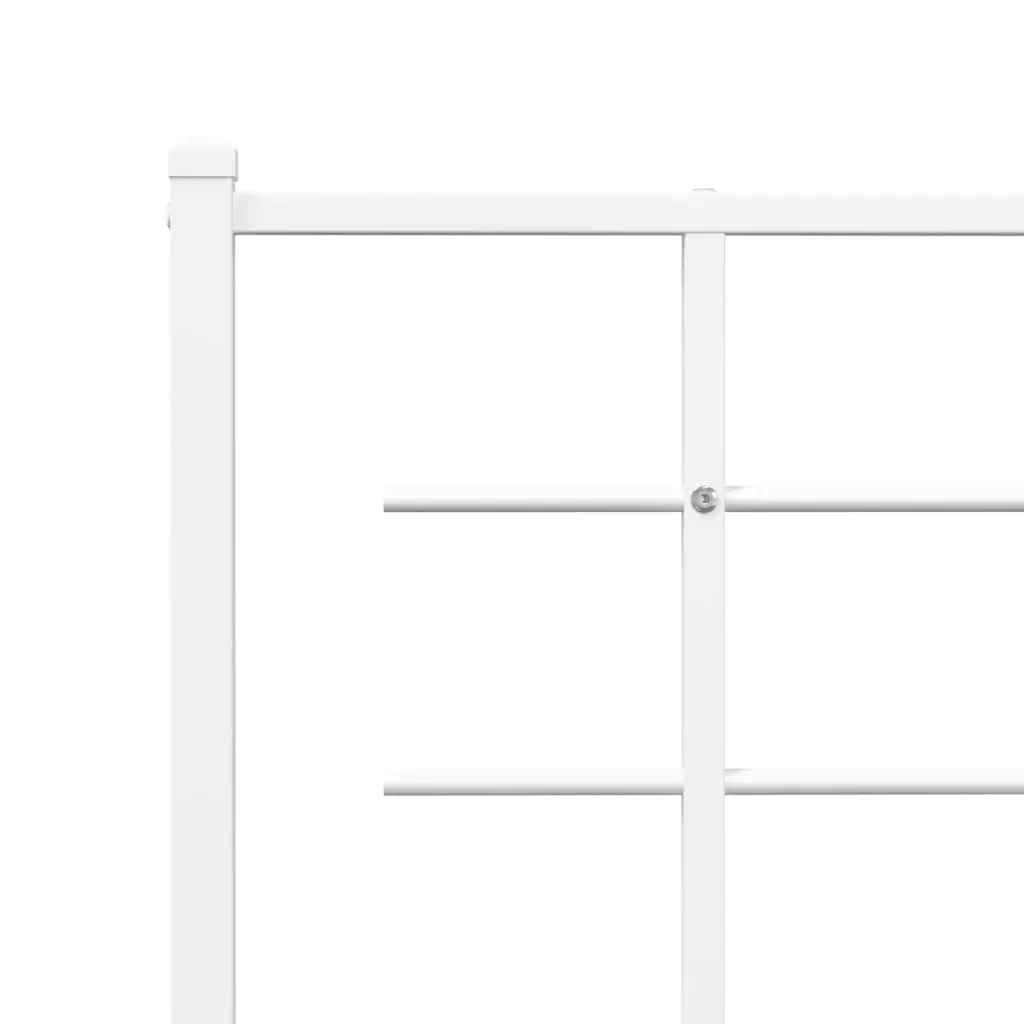 Metal Bed Frame with Headboard White 90x190 cm 355602