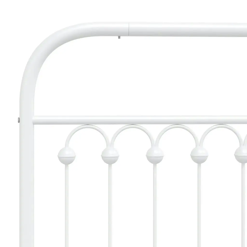 Metal Bed Frame with Headboard White 150x200 cm 376651