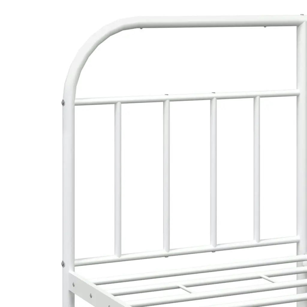 Metal Bed Frame with Headboard and Footboard White 183x203 cm King 353706