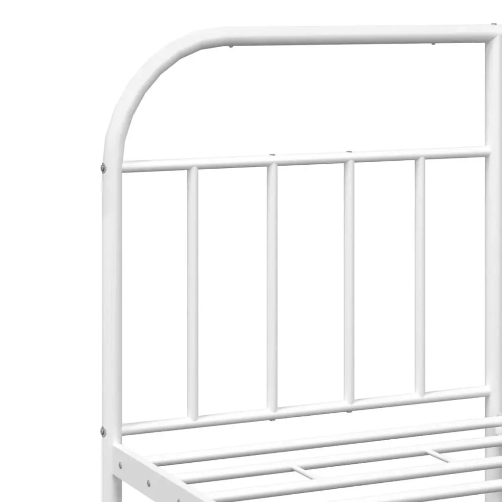 Metal Bed Frame with Headboard and Footboard White 183x203 cm King 353706