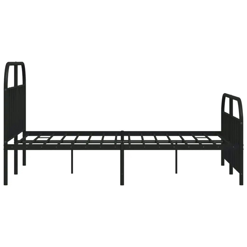 Metal Bed Frame with Headboard and Footboard Black 183x203 cm King 353657