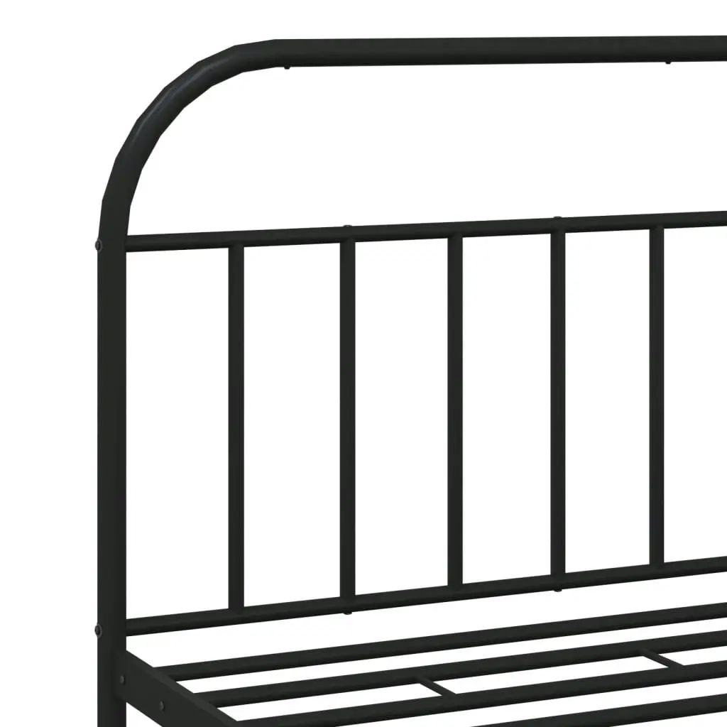 Metal Bed Frame with Headboard and Footboard Black 183x203 cm King 353657