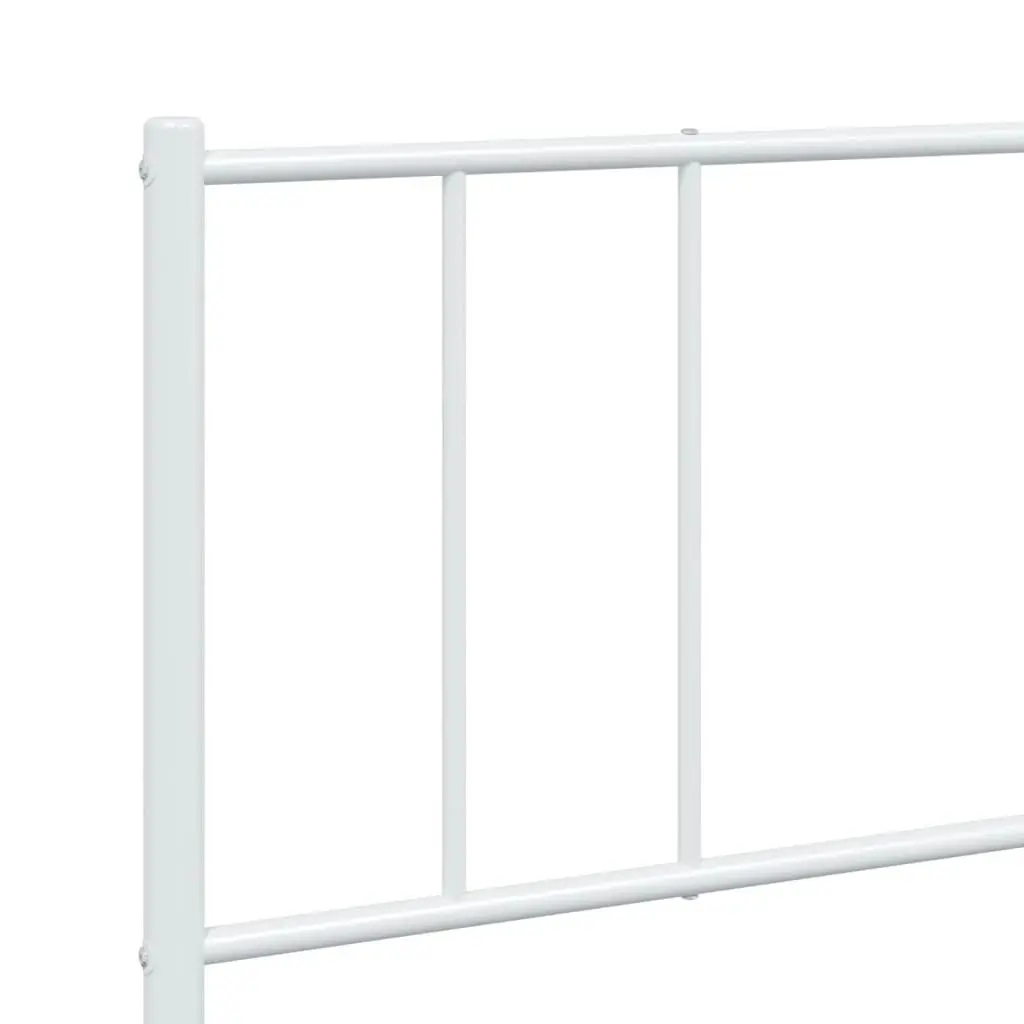 Metal Bed Frame without Mattress with Footboard White 183x203 cm King 352551