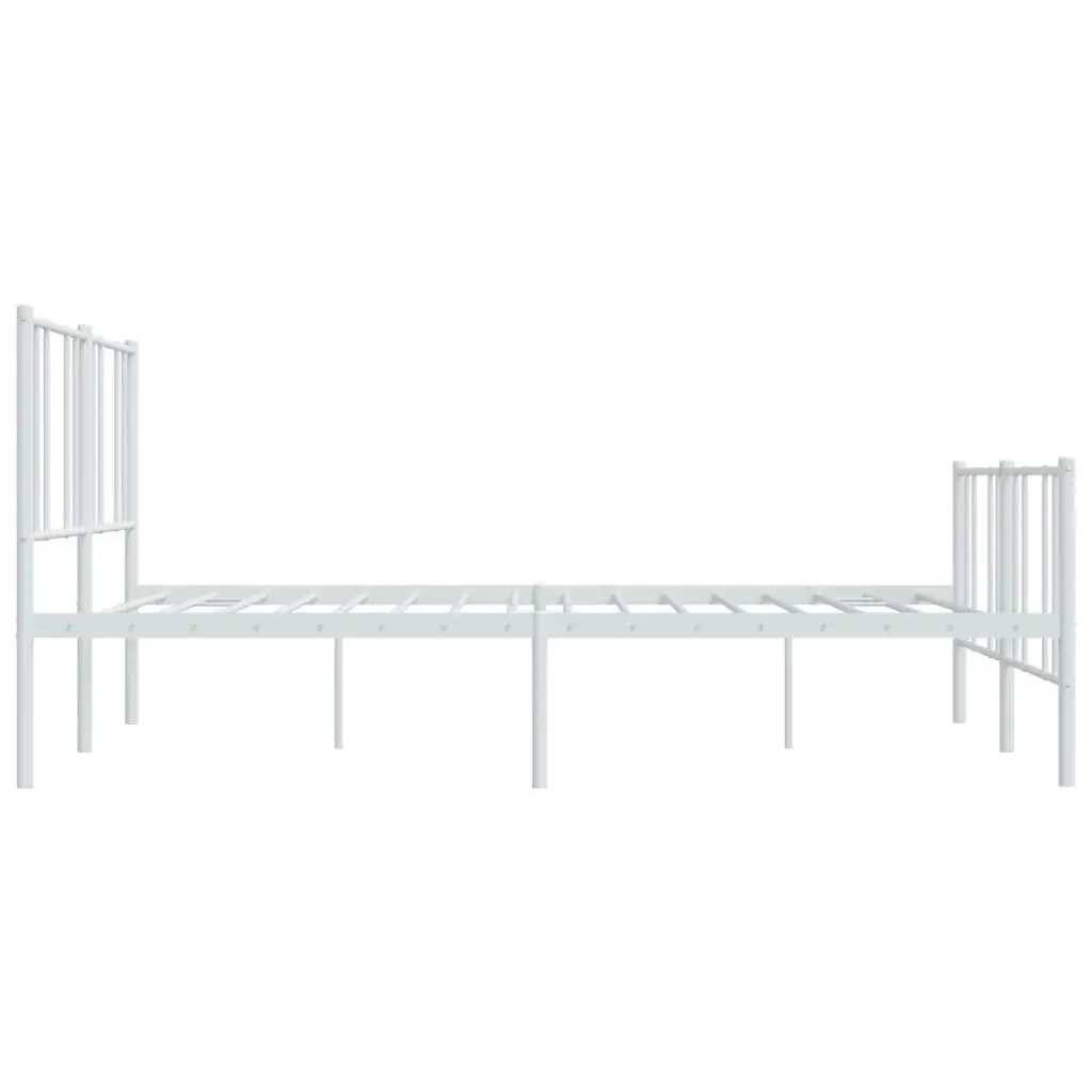 Metal Bed Frame without Mattress with Footboard White 183x203 cm King 352551