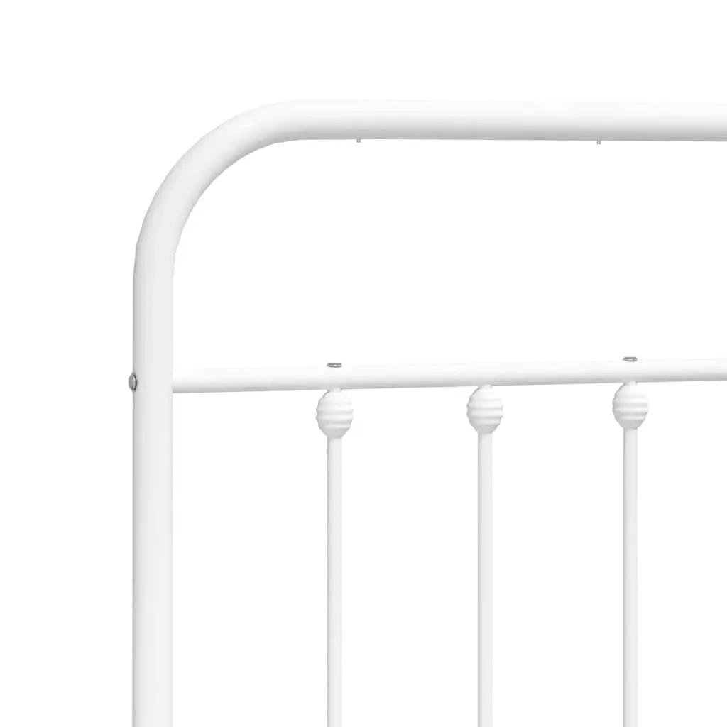 Metal Bed Frame with Headboard White 153x203 cm Queen Size 352629