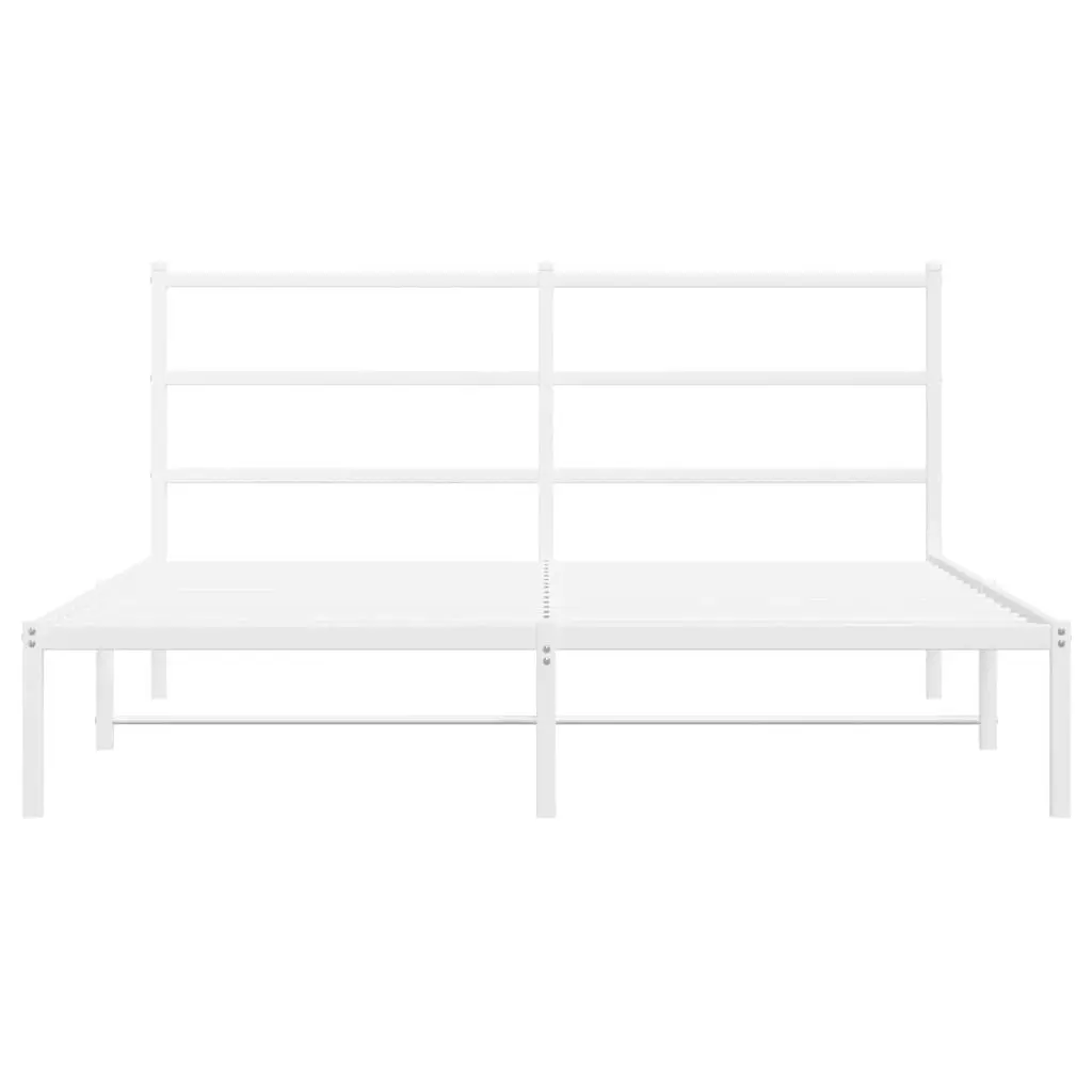 Metal Bed Frame with HeadboardÂ White 150x200 cm 355416