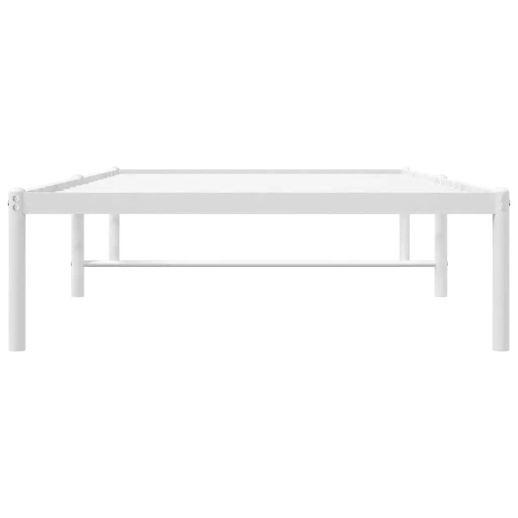 Metal Bed Frame White 92x187 cm Single 350905