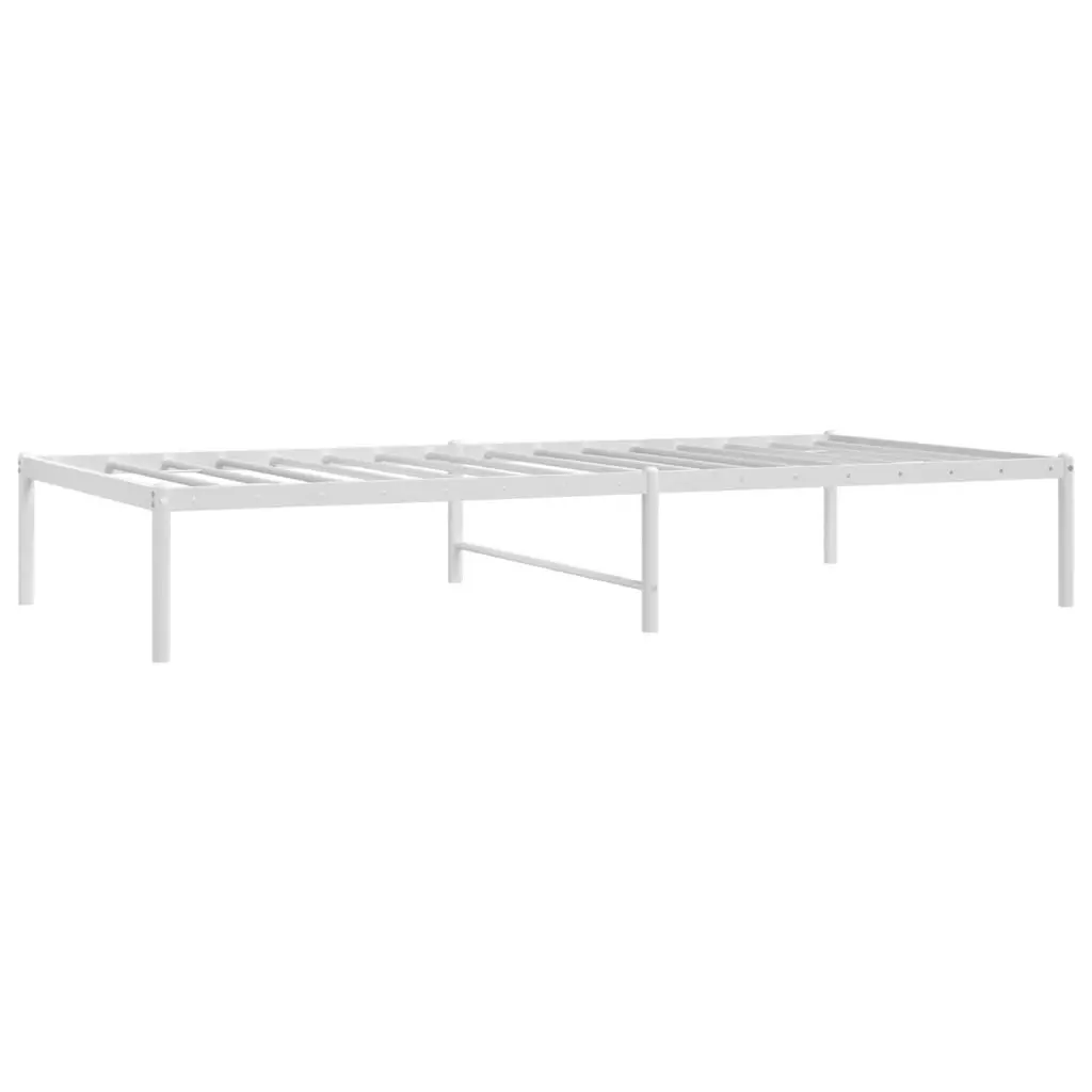 Metal Bed Frame White 92x187 cm Single 350905