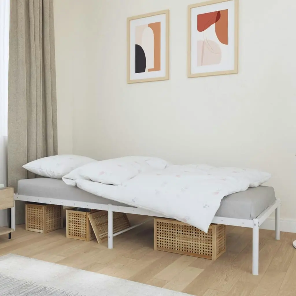 Metal Bed Frame White 92x187 cm Single 350905