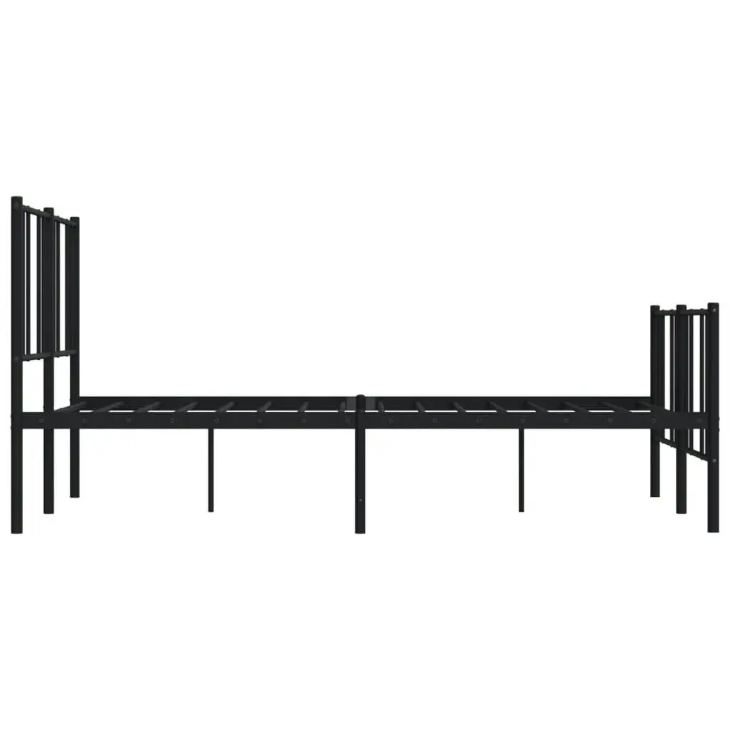 Metal Bed Frame with Headboard and Footboard Black 153x203 cm Queen Size 352500