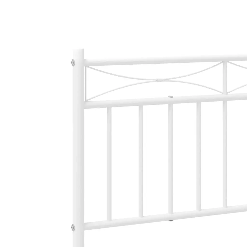 Metal Bed Frame without Mattress with Headboard White 183x203 cm King 373744