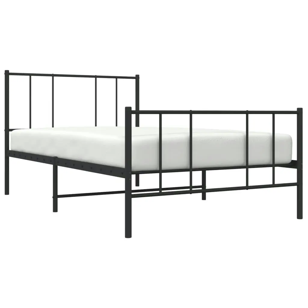 Metal Bed Frame without Mattress with Footboard Black 90x190 cm 352490