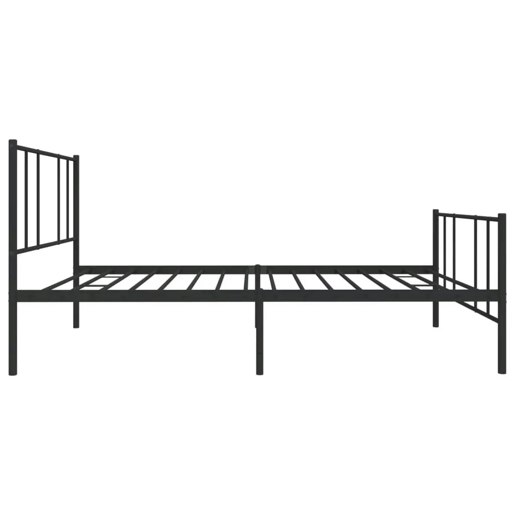 Metal Bed Frame without Mattress with Footboard Black 90x190 cm 352490