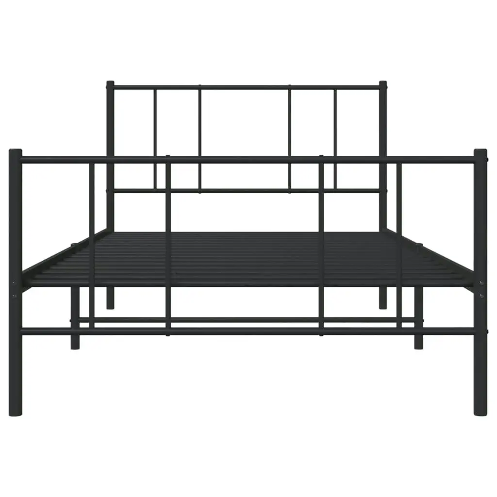 Metal Bed Frame without Mattress with Footboard Black 90x190 cm 352490