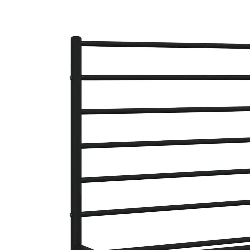 Metal Bed Frame with Headboard and Footboard Black 137x187 cm Double 352336