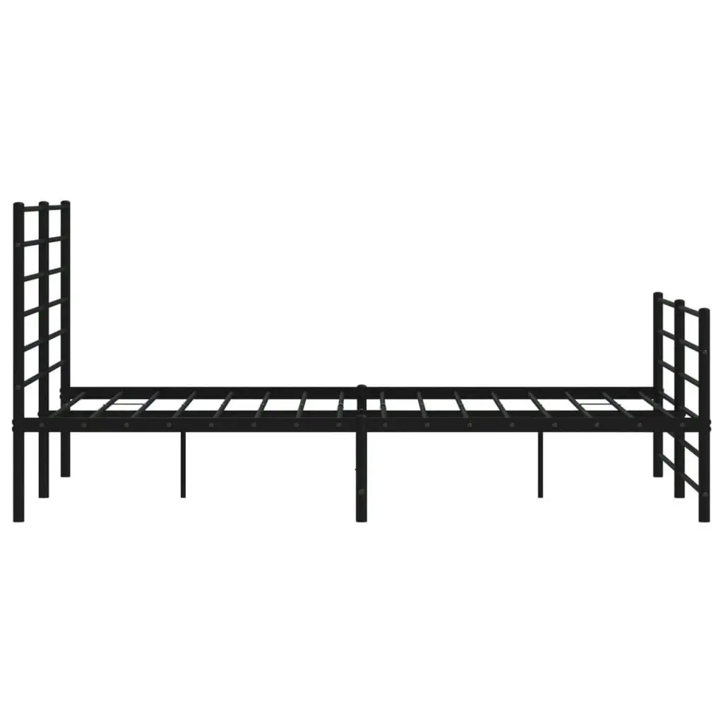 Metal Bed Frame with Headboard and Footboard Black 137x187 cm Double 352336