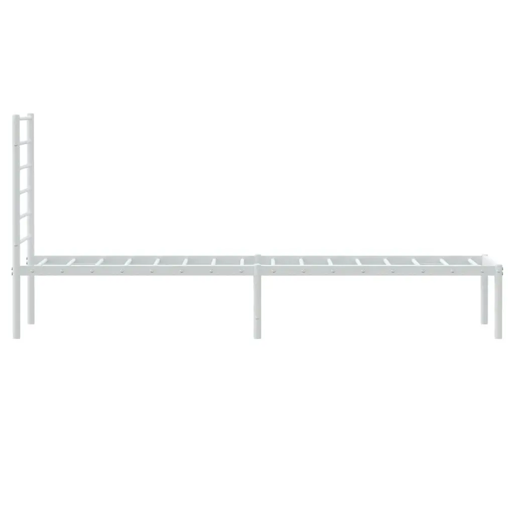 Metal Bed Frame with Headboard White 92x187 cm Single Size 352360