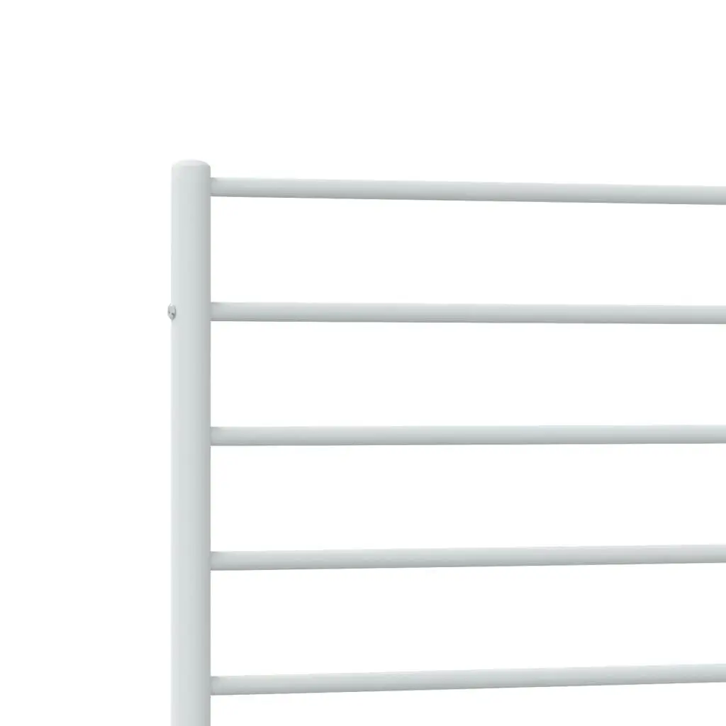 Metal Bed Frame with Headboard White 92x187 cm Single Size 352360