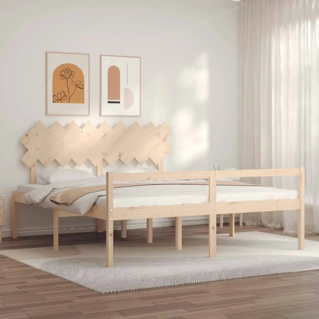 Senior Bed without Mattress 183x203 cm King Solid Wood 3195561