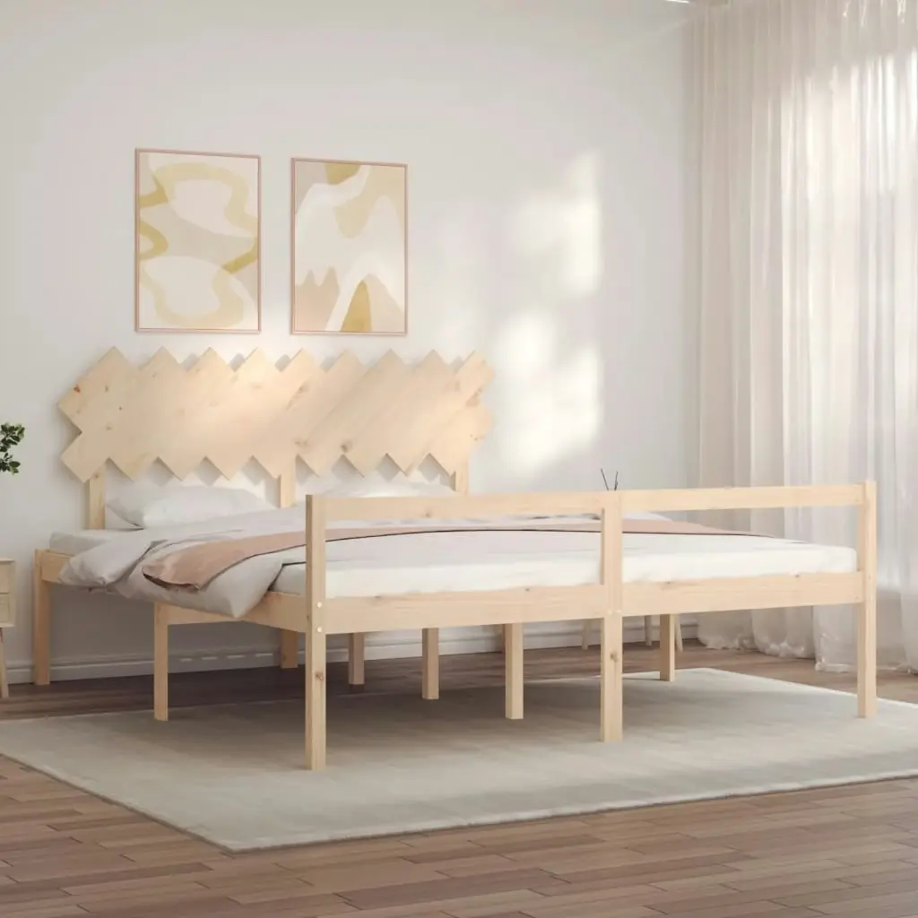 Senior Bed without Mattress 183x203 cm King Solid Wood 3195561