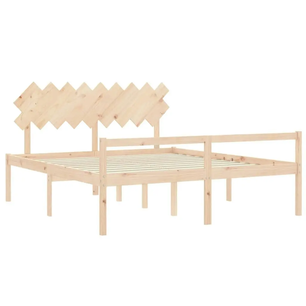 Senior Bed without Mattress 183x203 cm King Solid Wood 3195561