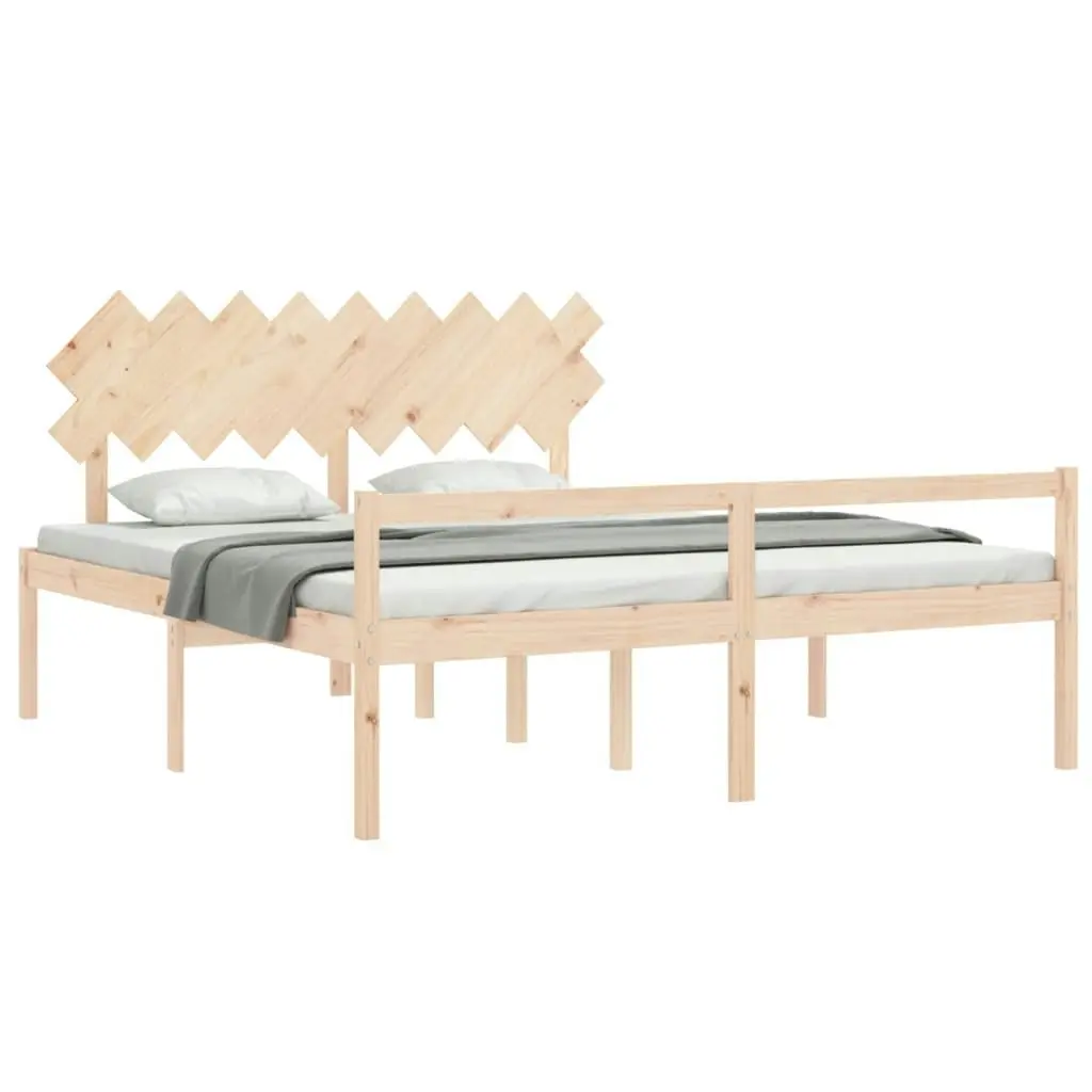 Senior Bed without Mattress 183x203 cm King Solid Wood 3195561