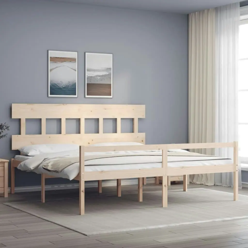 Senior Bed without Mattress 183x203 cm King Solid Wood 3195431