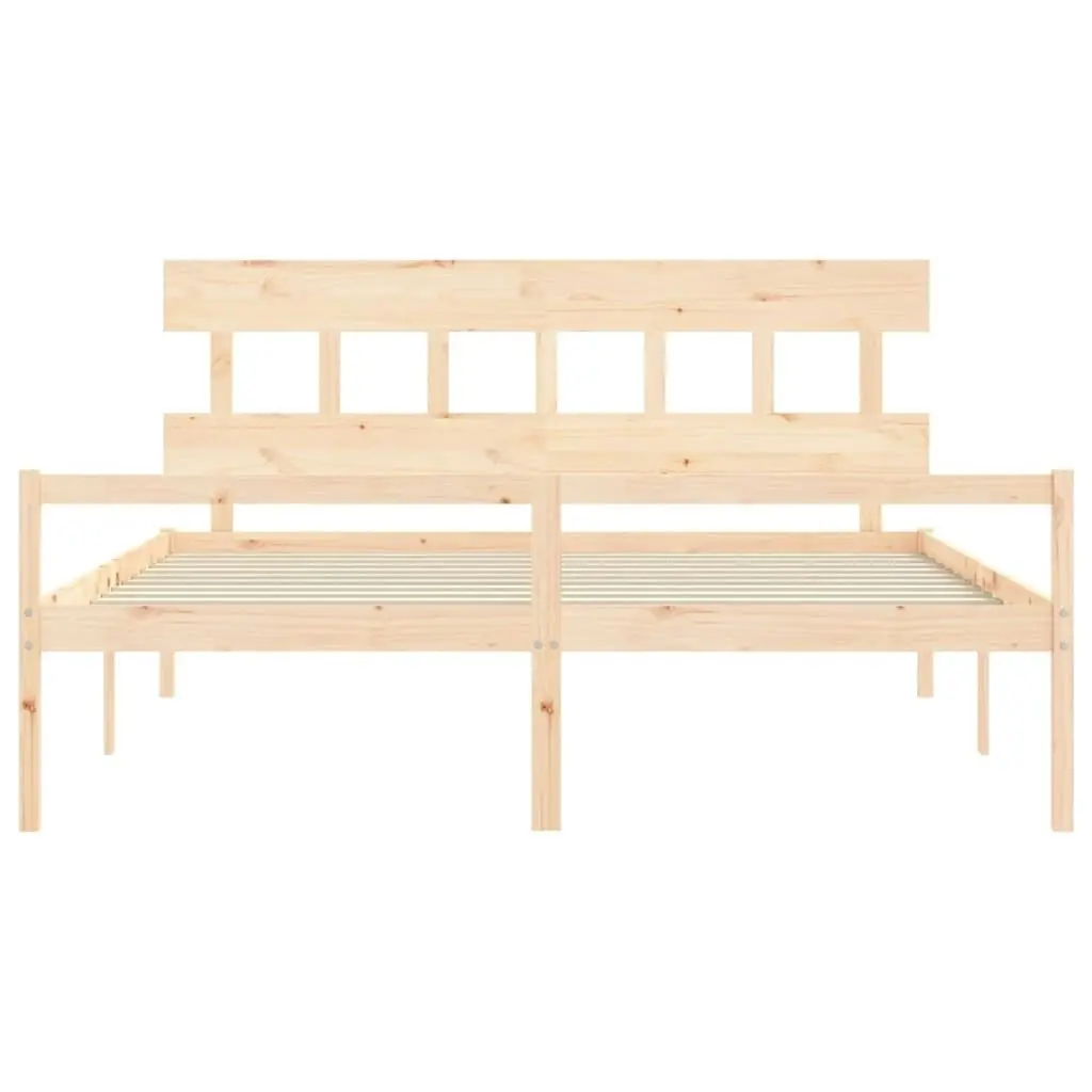 Senior Bed without Mattress 183x203 cm King Solid Wood 3195431