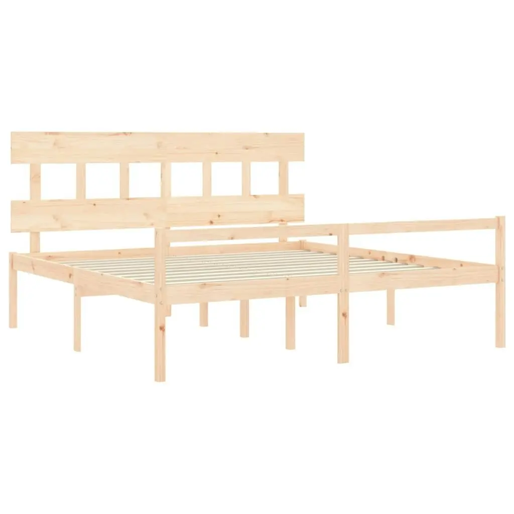 Senior Bed without Mattress 183x203 cm King Solid Wood 3195431