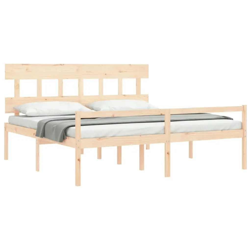 Senior Bed without Mattress 183x203 cm King Solid Wood 3195431