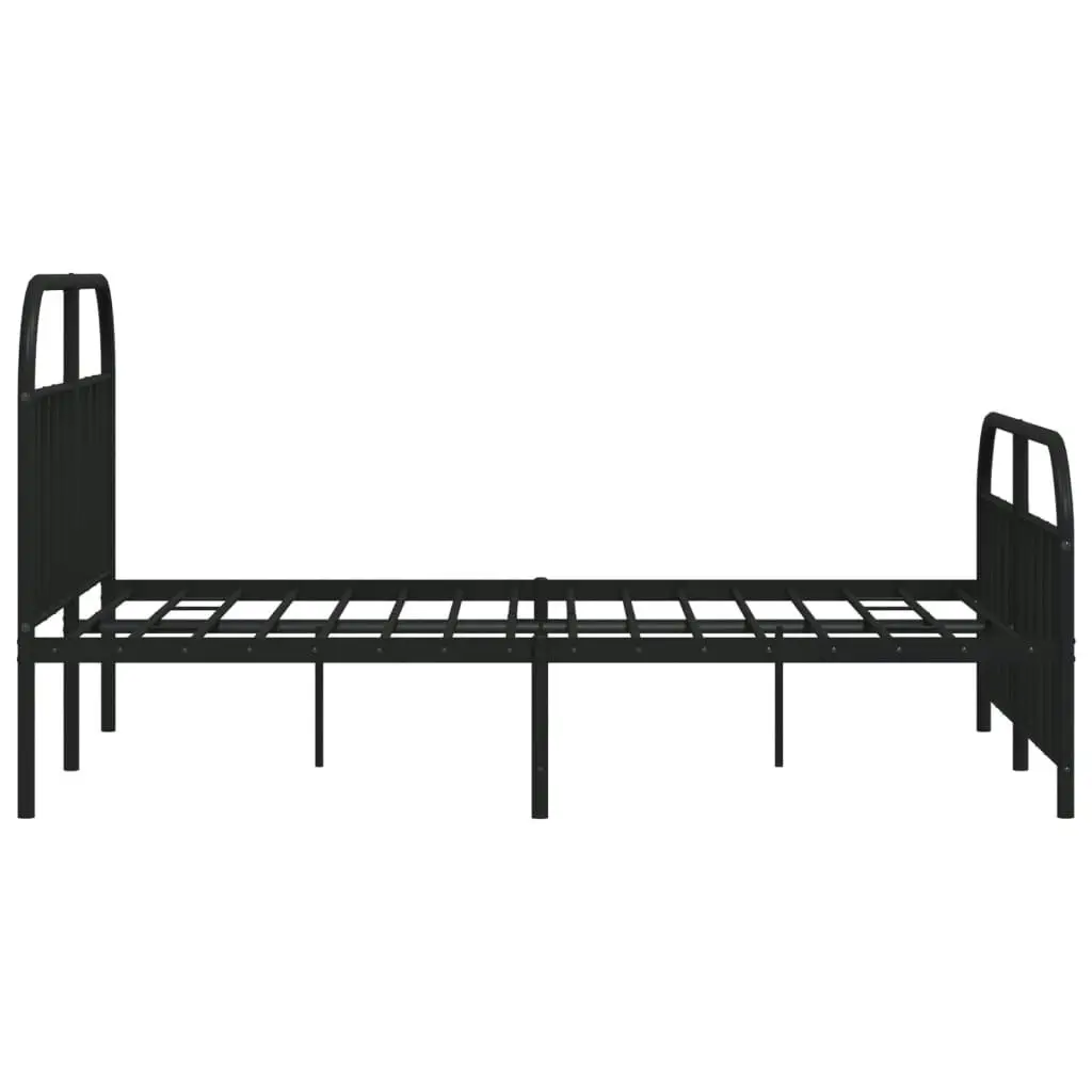 Metal Bed Frame with Headboard and Footboard Black 153x203 cm Queen 353655