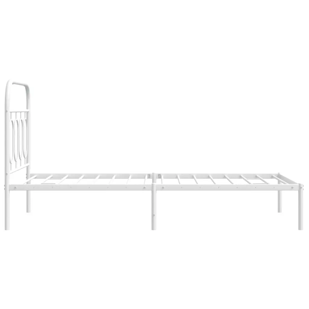 Metal Bed Frame with Headboard White 90x190 cm 377158