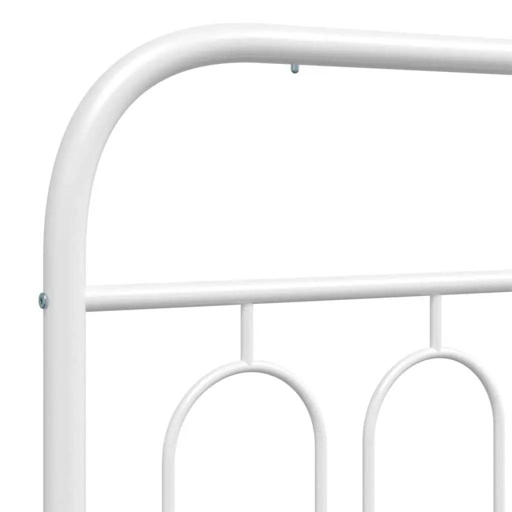 Metal Bed Frame with Headboard White 90x190 cm 377158