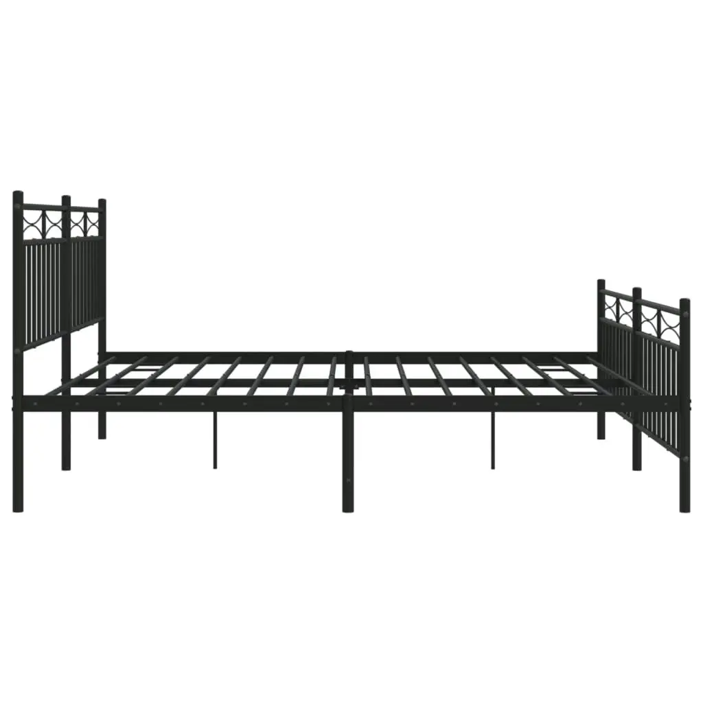 Metal Bed Frame without Mattress with Footboard Black 183x203 cm King 373713