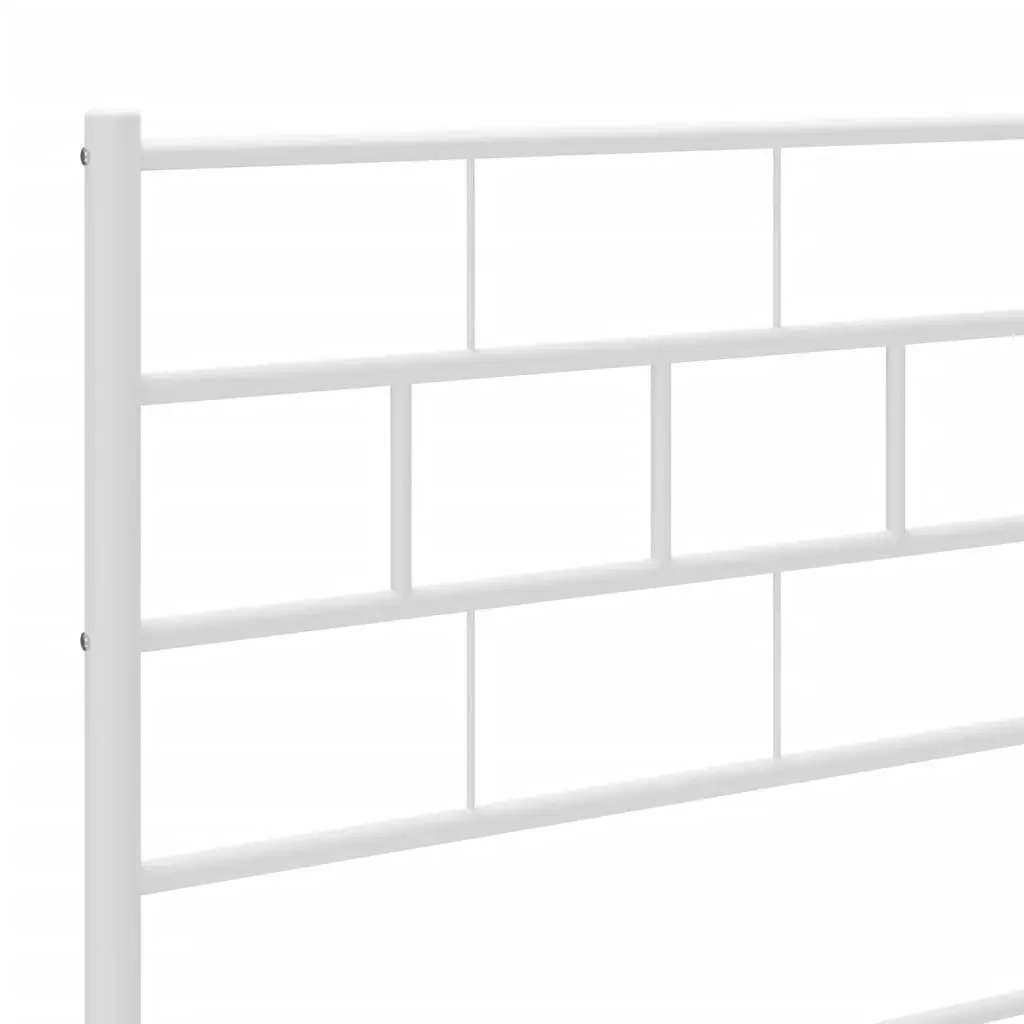 Metal Bed Frame with Headboard and Footboard White 135x190 cm 355725