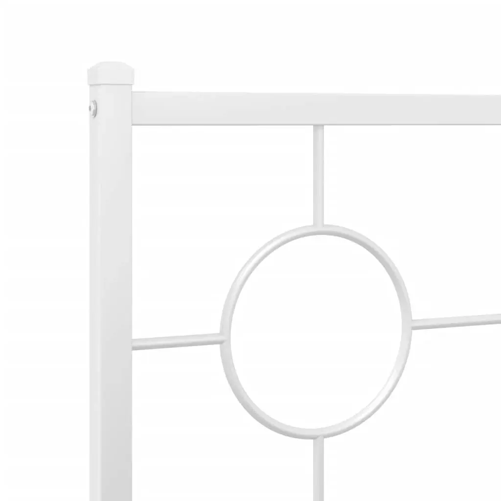 Metal Bed Frame with Headboard White 90x190 cm 376267