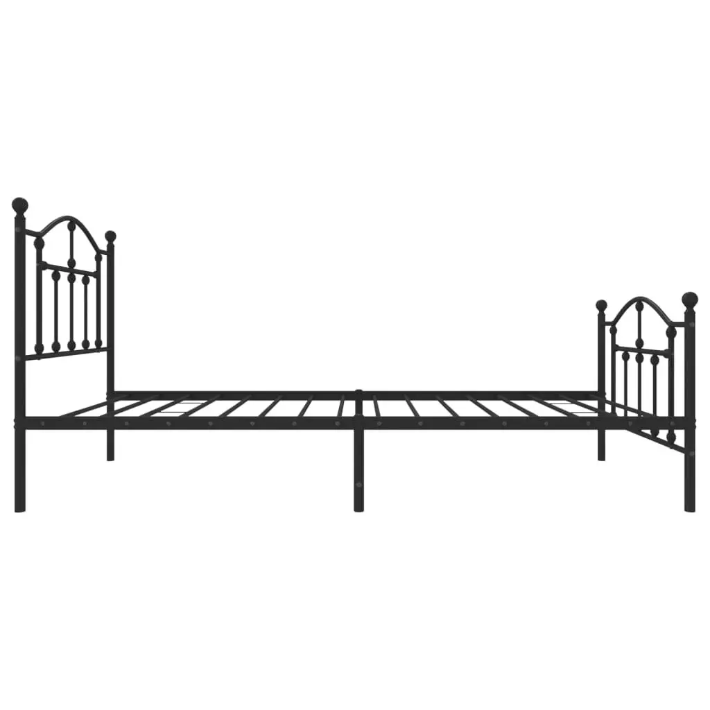 Metal Bed Frame with Headboard and Footboard Black 92x187 cm Single Size 353449