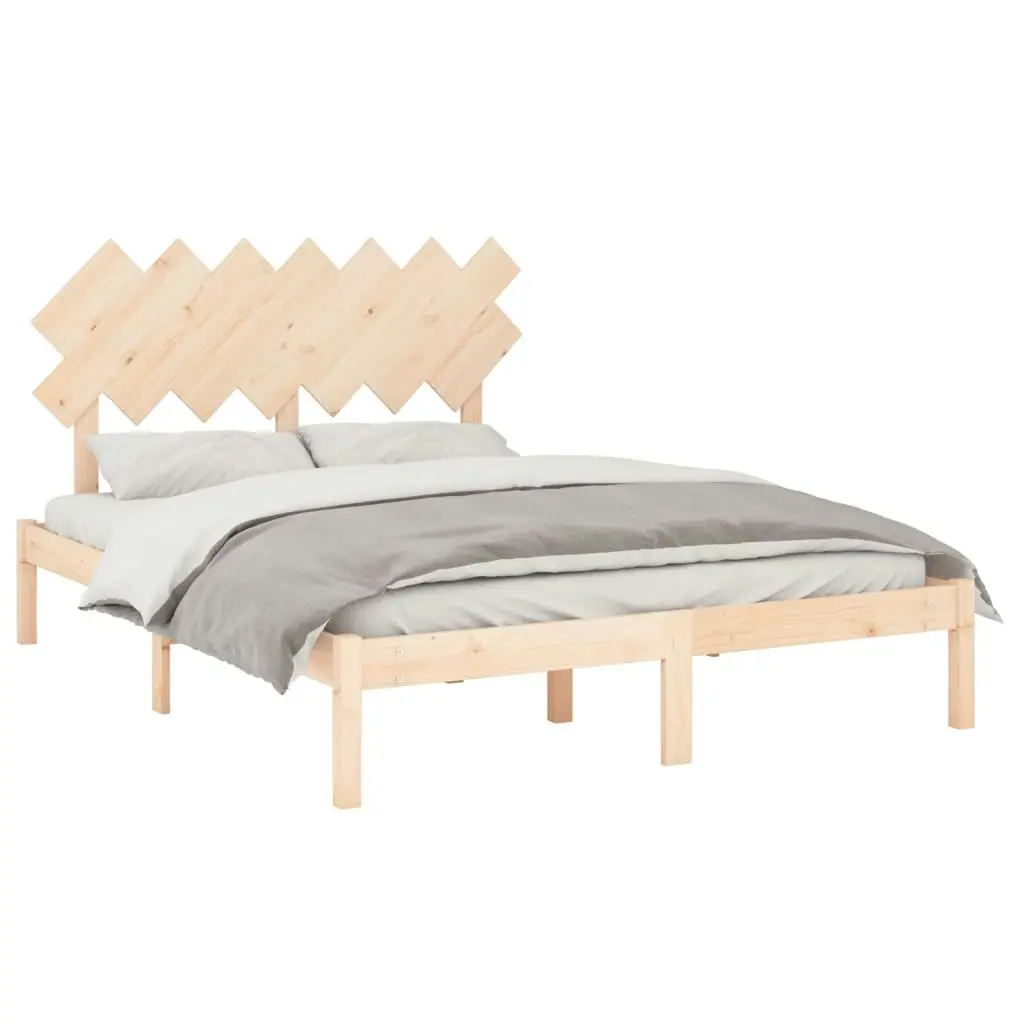 Bed Frame 153x203 cm Queen Size Solid Wood 3104873